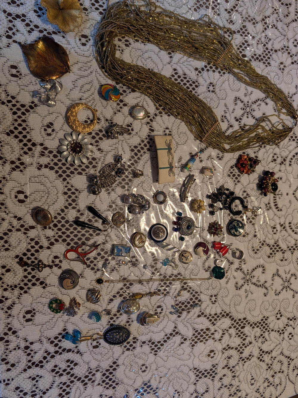 Mixed Vintage Costume Jewelry Lot—Necklaces, Earrings, Brooches, Pendants